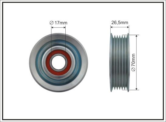 CAFFARO 500472 Tensioner Pulley, V-ribbed belt