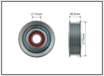 Tensioner Pulley, V-ribbed belt CAFFARO 500472