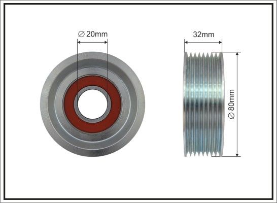 CAFFARO 500474 Deflection/Guide Pulley, V-ribbed belt