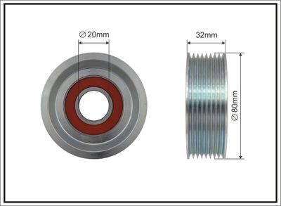 Deflection/Guide Pulley, V-ribbed belt CAFFARO 500474