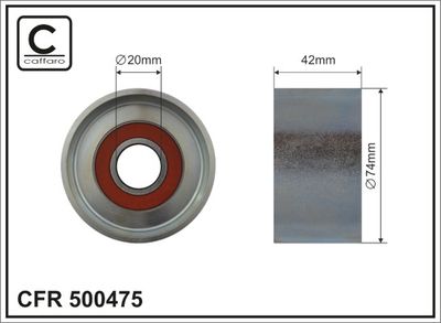 Deflection/Guide Pulley, V-ribbed belt CAFFARO 500475