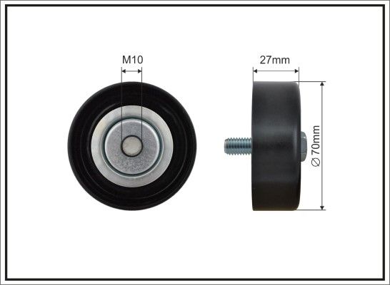 CAFFARO 500480 Deflection/Guide Pulley, V-ribbed belt