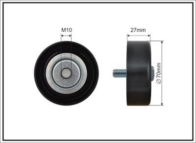 Deflection/Guide Pulley, V-ribbed belt CAFFARO 500480