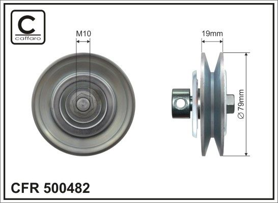 CAFFARO 500482 Deflection/Guide Pulley, V-ribbed belt