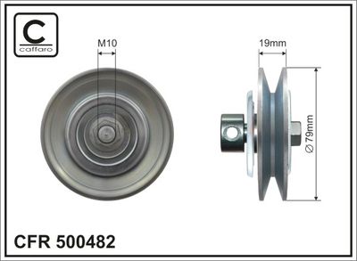 Deflection/Guide Pulley, V-ribbed belt CAFFARO 500482