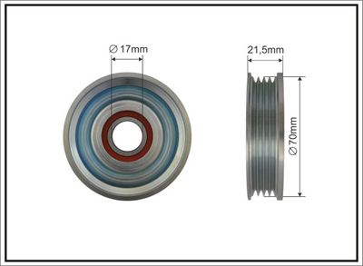 Tensioner Pulley, V-ribbed belt CAFFARO 500483