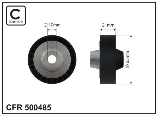 CAFFARO 500485 Deflection/Guide Pulley, V-ribbed belt