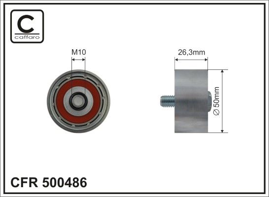 CAFFARO 500486 Deflection/Guide Pulley, V-ribbed belt