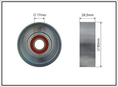 Tensioner Pulley, V-ribbed belt CAFFARO 500487