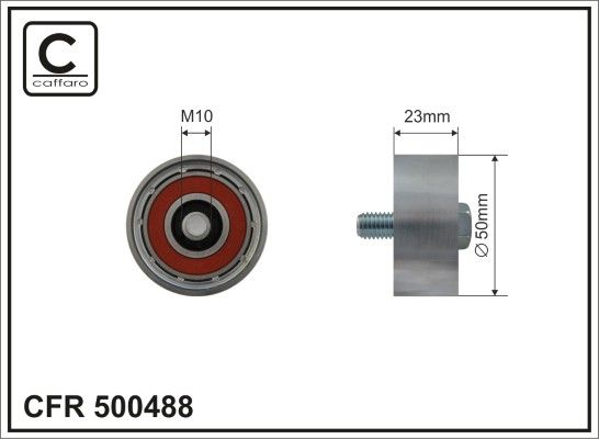 CAFFARO 500488 Deflection/Guide Pulley, V-ribbed belt