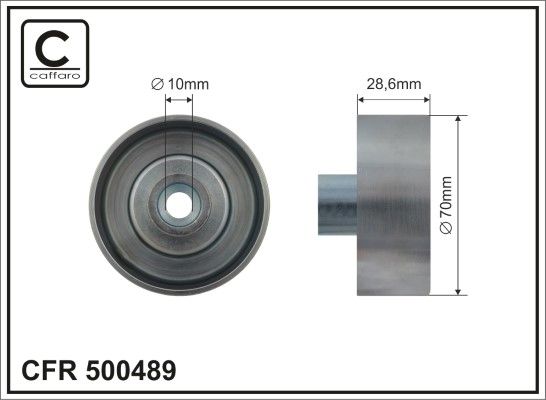 CAFFARO 500489 Deflection/Guide Pulley, V-ribbed belt