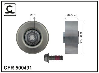 Deflection/Guide Pulley, V-ribbed belt CAFFARO 500491