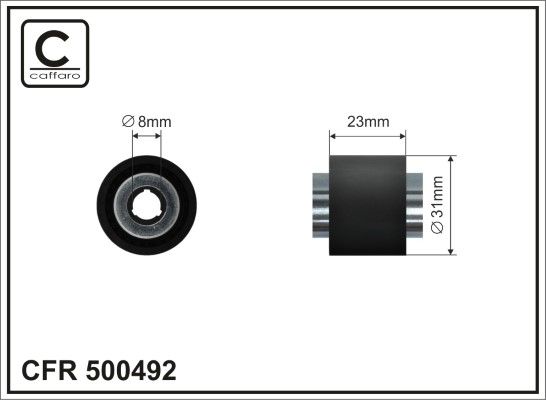 CAFFARO 500492 Deflection Pulley/Guide Pulley, timing belt