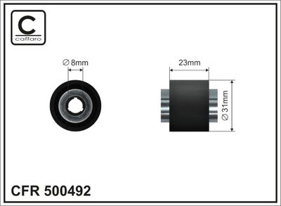 Deflection Pulley/Guide Pulley, timing belt CAFFARO 500492