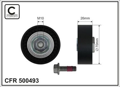 Deflection/Guide Pulley, V-ribbed belt CAFFARO 500493