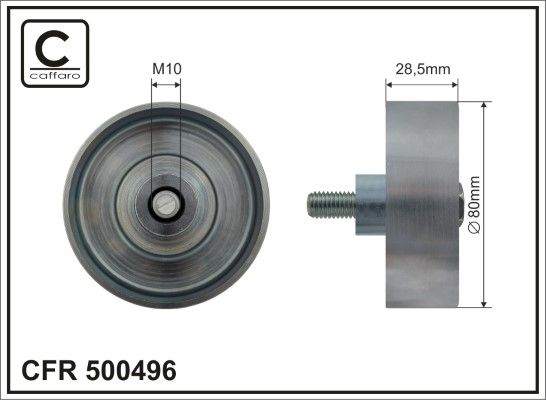 CAFFARO 500496 Deflection/Guide Pulley, V-ribbed belt