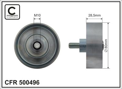 Deflection/Guide Pulley, V-ribbed belt CAFFARO 500496