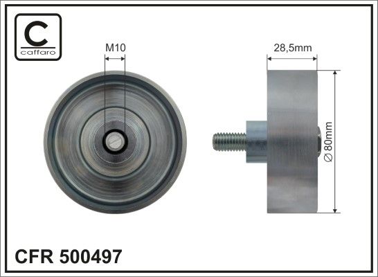 CAFFARO 500497 Deflection/Guide Pulley, V-ribbed belt