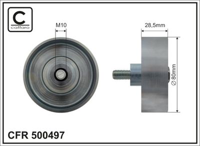Deflection/Guide Pulley, V-ribbed belt CAFFARO 500497
