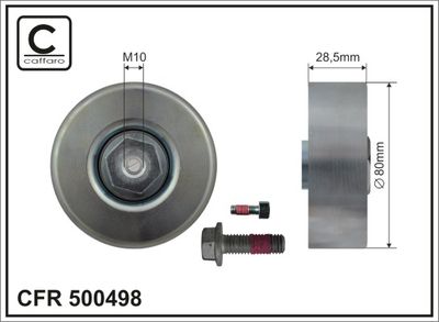 Deflection/Guide Pulley, V-ribbed belt CAFFARO 500498