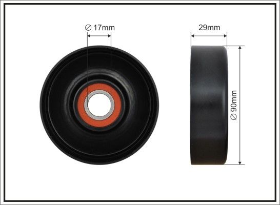 CAFFARO 500500 Tensioner Pulley, V-ribbed belt