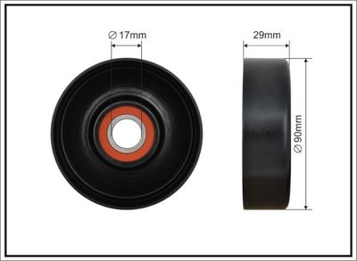 Tensioner Pulley, V-ribbed belt CAFFARO 500500