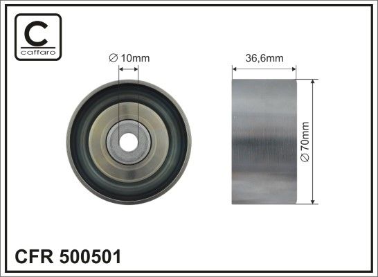 CAFFARO 500501 Deflection/Guide Pulley, V-ribbed belt