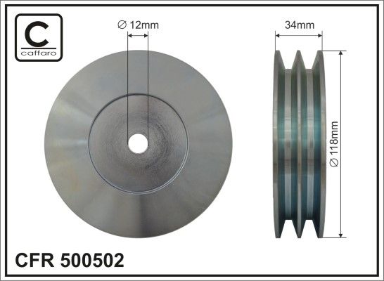 CAFFARO 500502 Deflection/Guide Pulley, V-ribbed belt