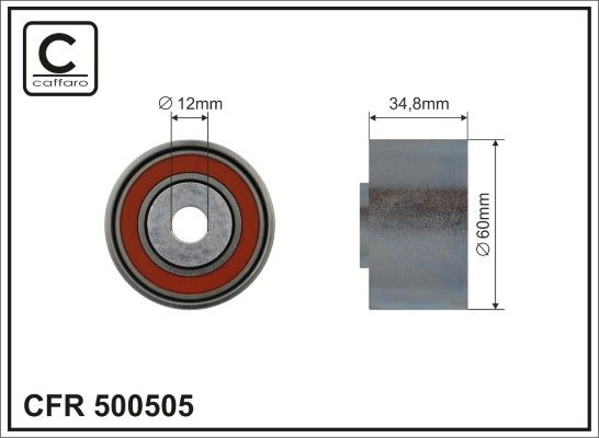 CAFFARO 500505 Deflection Pulley/Guide Pulley, timing belt