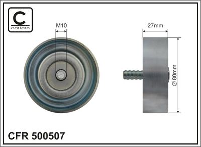 Deflection/Guide Pulley, V-ribbed belt CAFFARO 500507