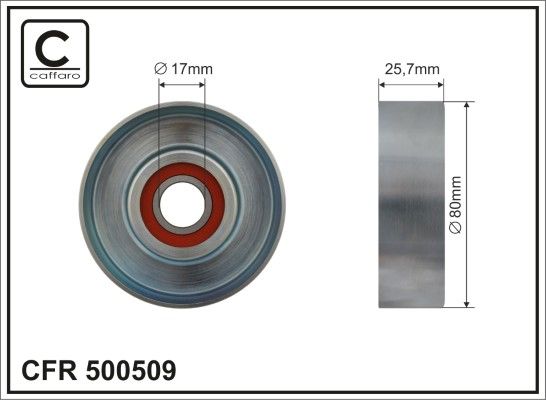 CAFFARO 500509 Deflection/Guide Pulley, V-ribbed belt