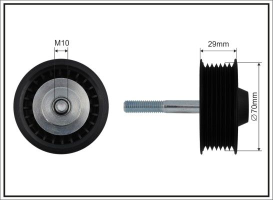 CAFFARO 500510 Deflection/Guide Pulley, V-ribbed belt