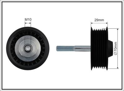 Deflection/Guide Pulley, V-ribbed belt CAFFARO 500510