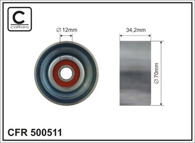 Deflection/Guide Pulley, V-ribbed belt CAFFARO 500511