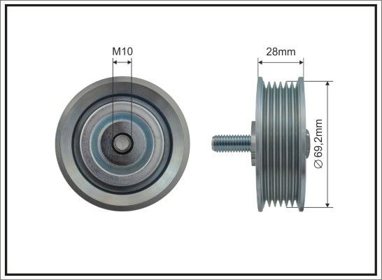 CAFFARO 500512 Deflection/Guide Pulley, V-ribbed belt