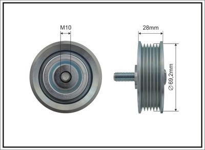 Deflection/Guide Pulley, V-ribbed belt CAFFARO 500512