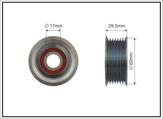 CAFFARO 500515 Tensioner Pulley, V-ribbed belt