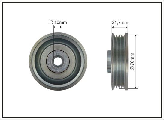 CAFFARO 500516 Deflection/Guide Pulley, V-ribbed belt