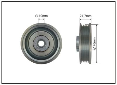 Deflection/Guide Pulley, V-ribbed belt CAFFARO 500516