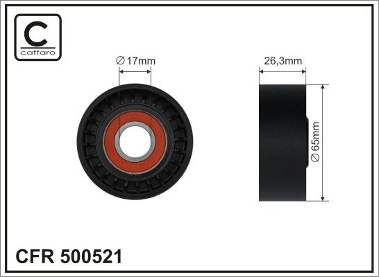 CAFFARO 500521 Tensioner Pulley, V-ribbed belt