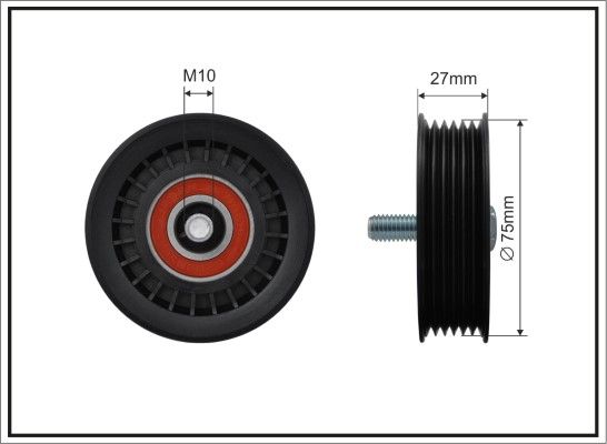 CAFFARO 500522 Deflection/Guide Pulley, V-ribbed belt