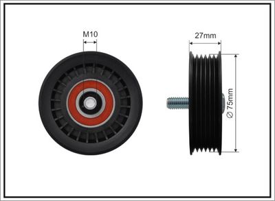 Deflection/Guide Pulley, V-ribbed belt CAFFARO 500522