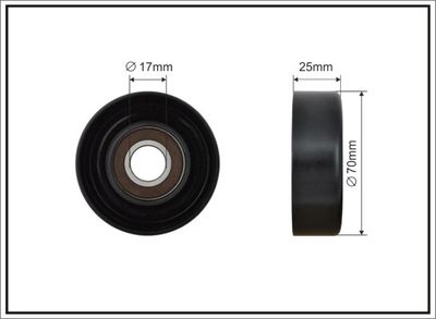 Tensioner Pulley, V-ribbed belt CAFFARO 500525