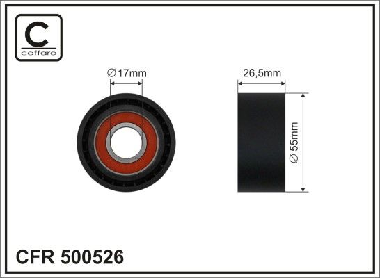 CAFFARO 500526 Tensioner Pulley, V-ribbed belt