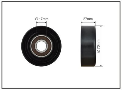 Tensioner Pulley, V-ribbed belt CAFFARO 500529