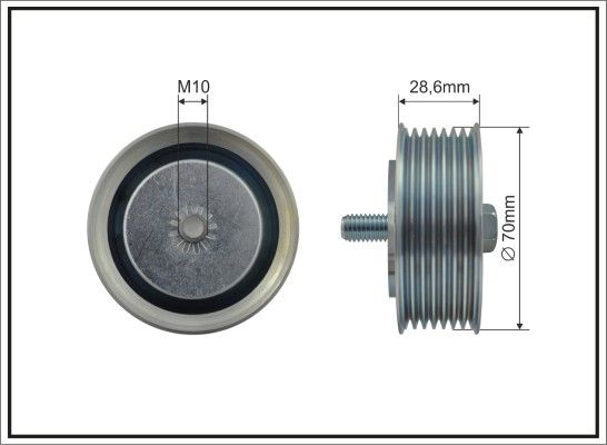 CAFFARO 500530 Deflection/Guide Pulley, V-ribbed belt