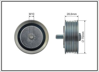 Deflection/Guide Pulley, V-ribbed belt CAFFARO 500530