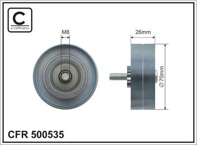 Deflection/Guide Pulley, V-ribbed belt CAFFARO 500535