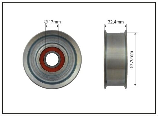 CAFFARO 500536 Tensioner Pulley, V-ribbed belt