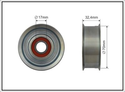 Tensioner Pulley, V-ribbed belt CAFFARO 500536